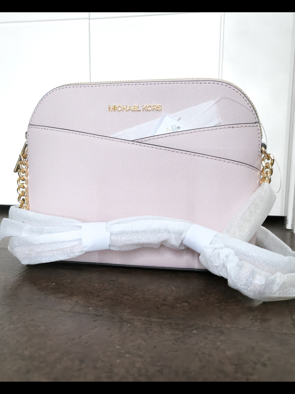 Michael Kors Jet Set Dome Crossbody Powder Blush